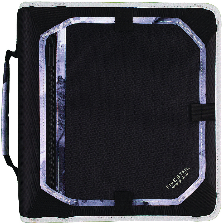 Five Star Zipper Binder, 3 Rings, 2" Capacity, 11 x 8.5, Black/Gray Accents (29052IT8)