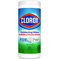 Clorox Disinfecting Wipes, 1-Ply, 7 x 8, Fresh Scent, White, 35/Canister (01593EA)