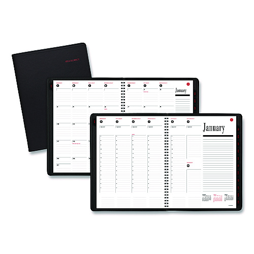 AT-A-GLANCE 800 Range Weekly/Monthly Appointment Book, 11 x 8.25, Black Cover, 12-Month (Jan to Dec): 2026 (7086405)