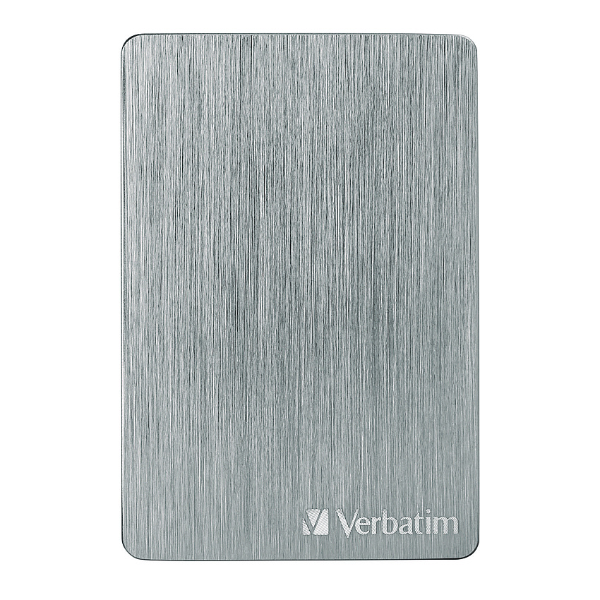 Verbatim Store n Go ALU Slim Portable Hard Drive, 1 TB, USB 3.2 Gen 1, Silver (53663)