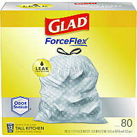 Glad ForceFlex Tall Kitchen Drawstring Trash Bags, 13 gal, 23.75