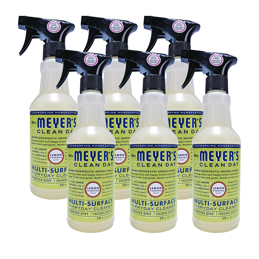 Mrs. Meyer's Multi Purpose Cleaner, Lemon Scent, 16 oz Spray Bottle, 6/Carton (373223)