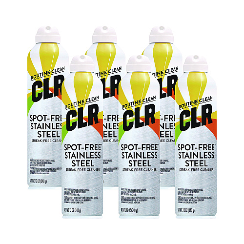 CLR Spot-Free Stainless Steel Cleaner, Citrus, 12 oz Can, 6/Carton (CSS12)