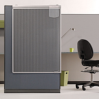 Quartet Workstation Privacy Screen, 36w x 48d, Translucent Clear/Silver (WPS1000)