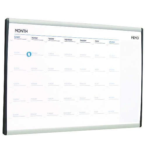 Quartet ARC Frame Cubicle Magnetic Dry Erase Calendar, One Month Format, 30 x 18, White Surface, Silver Aluminum Frame (ARCCP3018)