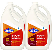 Clorox Disinfecting Bio Stain and Odor Remover, Fragranced, 128 oz Refill Bottle, 4/Carton (31910)