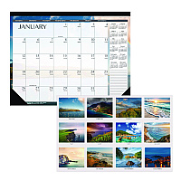House of Doolittle Recycled Earthscapes Desk Pad Calendar, Seascapes Photography, 18.5 x 13, Black Binding/Corners,12-Month (Jan to Dec): 2026 (1386)