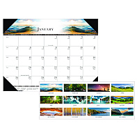 House of Doolittle Recycled Full-Color Monthly Desk Pad Calendar, Nature Photography, 22 x 17, Black Binding/Corners,12-Month (Jan to Dec): 2026 (140HD)