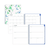 Blue Sky Lindley Weekly/Monthly Planner, Floral Artwork, 11 x 8.5, White/Blue/Green Cover, 12-Month (Jan to Dec): 2026 (100654)