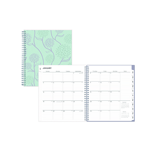 Blue Sky Rue Du Flore Monthly Planner, Floral Artwork, 10 x 8, Jade/Lavender Cover, 12-Month (Jan to Dec): 2026 (101605)