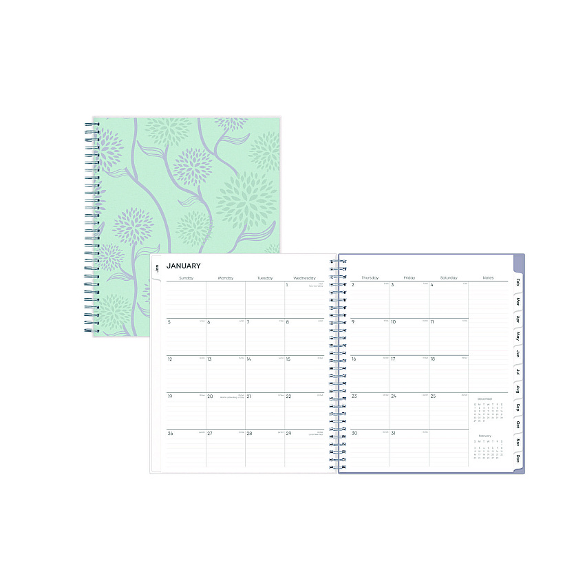 Blue Sky Rue Du Flore Monthly Planner, Floral Artwork, 10 x 8, Jade/Lavender Cover, 12-Month (Jan to Dec): 2026 (101605)