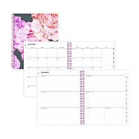 Blue Sky Joselyn Weekly/Monthly Planner, Floral Artwork, 11 x 8.5, Pink/Peach/Black Cover, 12-Month (Jan to Dec): 2026 (110394)