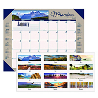 House of Doolittle Earthscapes Recycled Monthly Desk Pad Calendar, Motivational Photos, 22 x 17, Blue Binding/Corners, 12-Month (Jan-Dec): 2026 (175)