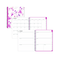 Blue Sky Breast Cancer Awareness Create-Your-Own Cover Weekly/Monthly Planner, Orchids Artwork, 11 x 8.5, 12-Month (Jan to Dec): 2026 (137268)