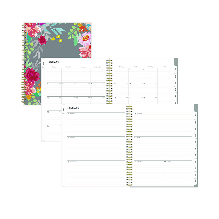 Blue Sky Sophie Frosted Weekly/Monthly Planner, Floral Artwork, 11 x 8.5, Multicolor Cover, 12-Month (Jan to Dec): 2026 (140087)