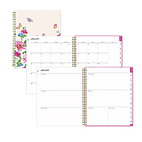 Blue Sky Fly By Frosted Weekly/Monthly Planner, Butterflies Artwork, 11 x 8.5, Blush/Pink Cover, 12-Month (Jan to Dec): 2026 (140195)