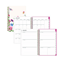 Blue Sky Fly By Frosted Weekly/Monthly Planner, Butterflies Artwork, 8 x 5, Blush/Pink Cover, 12-Month (Jan to Dec): 2026 (140196)