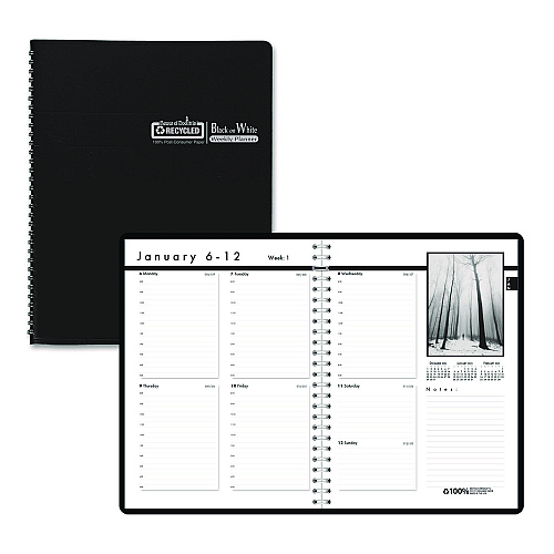 House of Doolittle Black-on-White Photo Weekly Appointment Book, Landscape Photography, 11 x 8.5, Black Cover, 12-Month (Jan to Dec): 2026 (217102)
