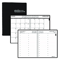 House of Doolittle 24/7 Recycled Daily Appointment Book/Monthly Planner, 10 x 7, Black Cover, 12-Month (Jan to Dec): 2026 (289632)