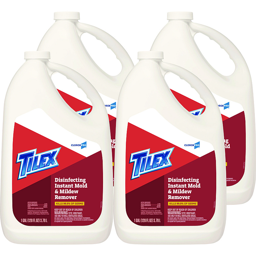 Tilex CloroxPro Disinfecting Instant Mold and Mildew Remover, 128 oz Refill Bottle, 4/Carton (35605)
