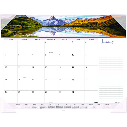 AT-A-GLANCE Landscape Panoramic Desk Pad, Landscapes Photography, 22 x 17, White Sheets, Clear Corners, 12-Month (Jan to Dec): 2026 (89802)