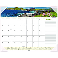 AT-A-GLANCE Seascape Panoramic Desk Pad, Seascape Panoramic Photography, 22 x 17, White Sheets, Clear Corners, 12-Month (Jan-Dec): 2026 (89803)