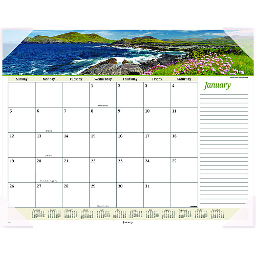 AT-A-GLANCE Seascape Panoramic Desk Pad, Seascape Panoramic Photography, 22 x 17, White Sheets, Clear Corners, 12-Month (Jan-Dec): 2026 (89803)