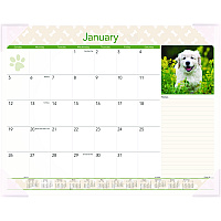 AT-A-GLANCE Puppies Monthly Desk Pad Calendar, Puppies Photography, 22 x 17, White Sheets, Clear Corners, 12-Month (Jan to Dec): 2026 (DMD16632)