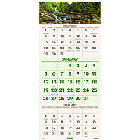 AT-A-GLANCE Scenic Three-Month Wall Calendar, Landscape Photography, 12 x 27, White Sheets, 14-Month: Dec 2025 to Jan 2027 (DMW50328)