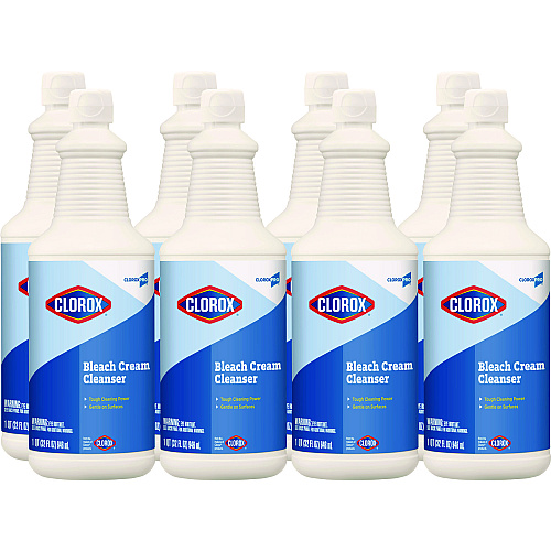 Clorox Bleach Cream Cleanser, Fresh Scent, 32 oz Bottle, 8/Carton (30613)