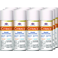 Clorox Healthcare Citrace Hospital Disinfectant and Sanitizer, Citrus, 14 oz Aerosol Spray, 12/Carton (49100)