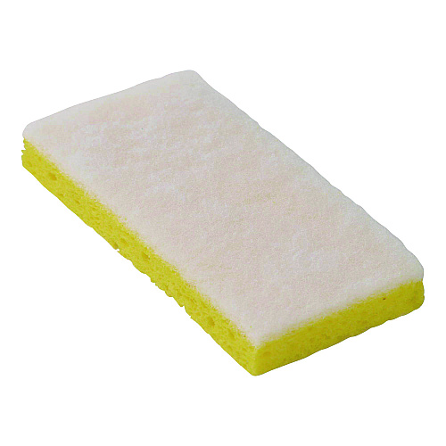 Americo Resort Cut Scrub Sponge, Light Duty, 6.25 x 3.18, White/Yellow, 40/Carton (551026)