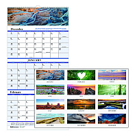 House of Doolittle Earthscapes Recycled 3-Month Vertical Wall Calendar, Scenic Photography, 8 x 17, White Sheets, 14-Month: Dec 2025 to Jan 2027 (3636)