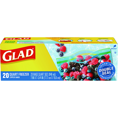 Zipper Food Storage Bags, Quart, 7.75" X 8.44", Clear, 20 Bags/box, 12 Boxes/carton