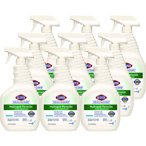 Clorox Healthcare Hydrogen-Peroxide Cleaner/Disinfectant, 32 oz Spray Bottle, 9/Carton (30828)