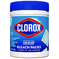 Clorox Zero Splash Bleach Packs, Regular, 12 Tabs/Pack, 6 Packs/Carton (31371)