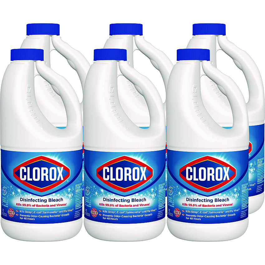 Clorox Concentrated Regular Disinfecting Bleach, 43 oz Bottle, 6/Carton (32260)
