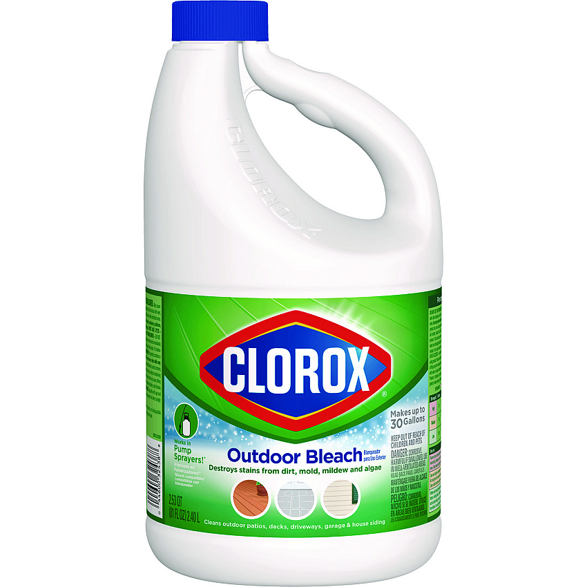 CloroxPro Results Concentrated Outdoor Bleach, 81 oz Bottle, 6/Carton (32438)