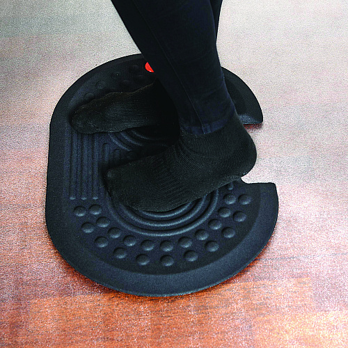 Floortex AFS-TEX 2000X Anti-Fatigue Mat, Oval, Black Anti-Slip Surface, 16" x 24" (FCA21624XBK)