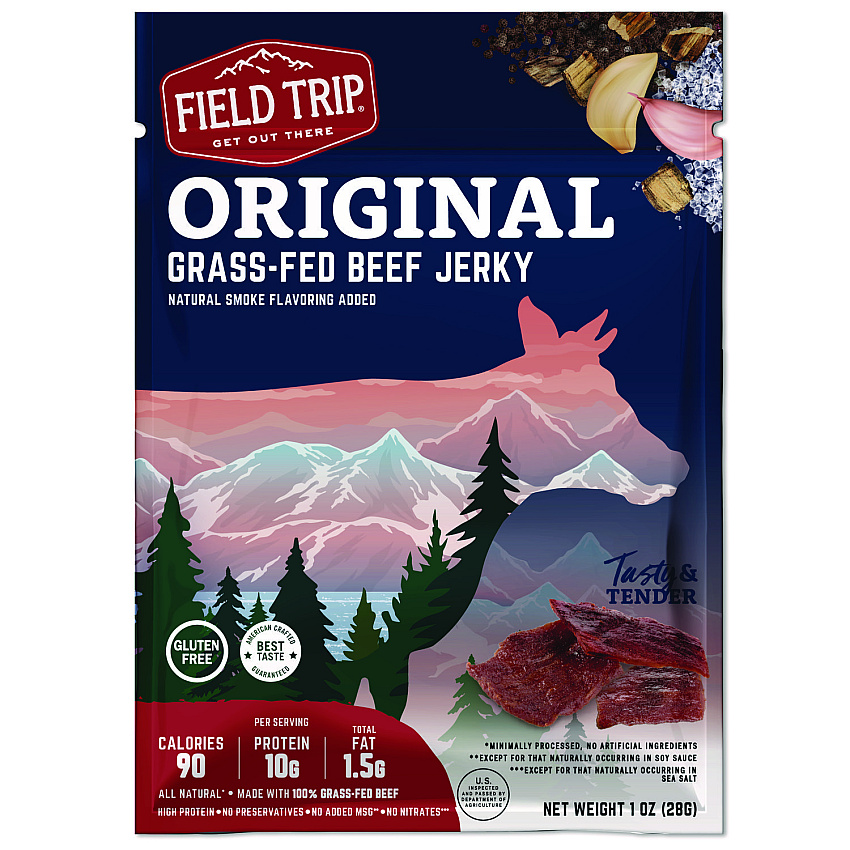 Field Trip Beef Jerky, Original, 1 oz Bag, 12 Bags/Carton (FLD00503)