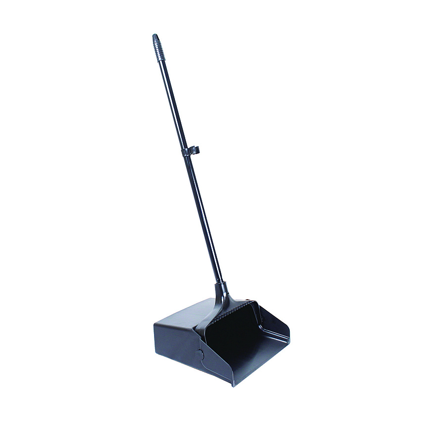 Boardwalk&reg; Lobby Dust Pan, Plastic/Aluminum, Black/Silver, Each (BWK02600)