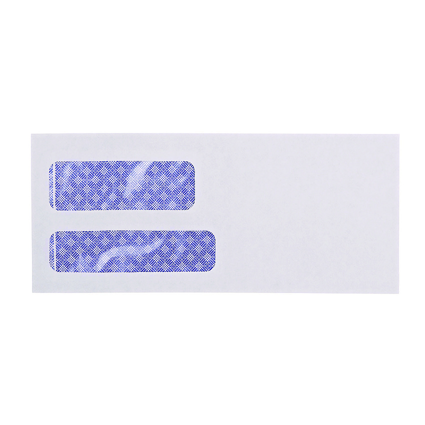 Universal Double Window Business Envelope, #9, Commercial Flap, Gummed Closure, 3.88 x 8.88, White, 500/Box (UNV36301)
