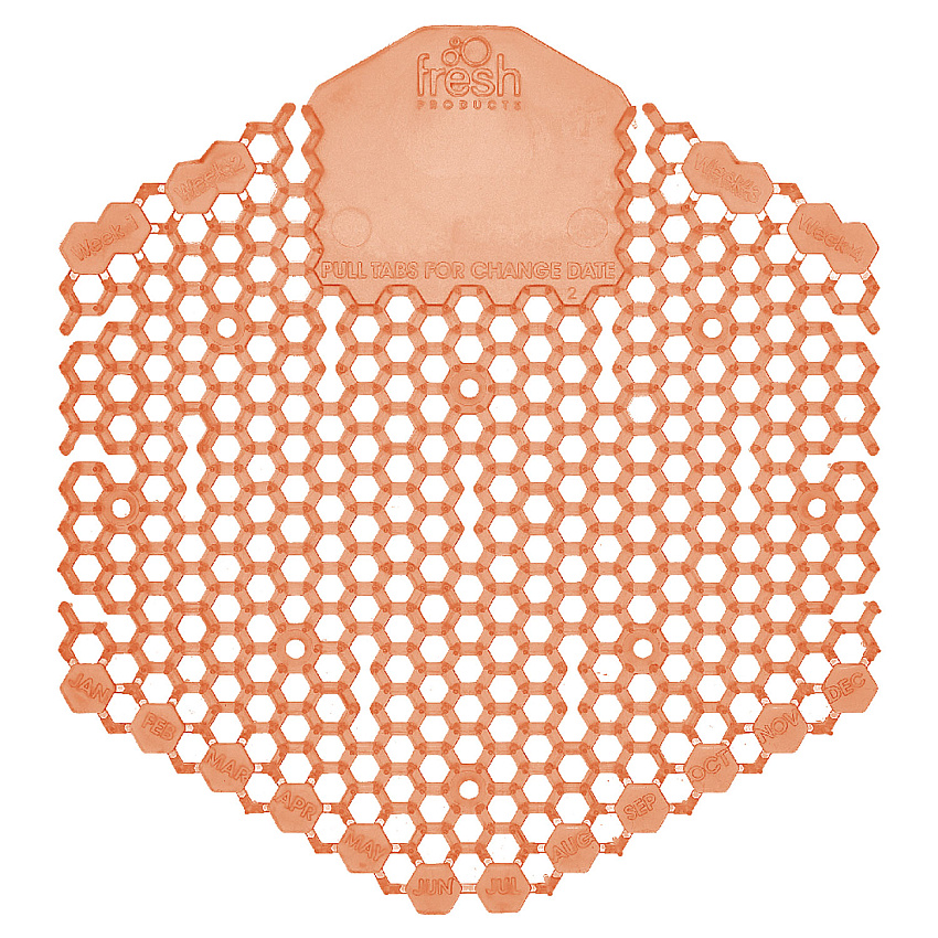 Fresh Products Wave 3D Urinal Deodorizer Screen, Mango Scent, Orange, 10/Box (3WDS60MAN)