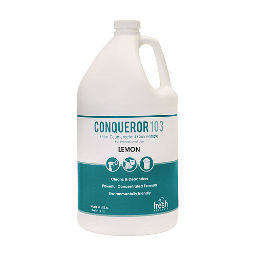 Fresh Products Conqueror 103 Odor Counteractant Concentrate, Lemon, 1 gal Bottle, 4/Carton (1WBLE)