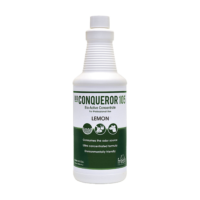 Fresh Products Bio Conqueror 105 Enzymatic Odor Counteractant Concentrate, Citrus, 32 oz Bottle, 12/Carton (1232BWBCT)
