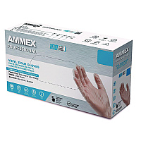 AMMEX Professional Vinyl Exam Gloves, Powder-Free, X-Large, Clear, 100/Box (VPF68100BX)