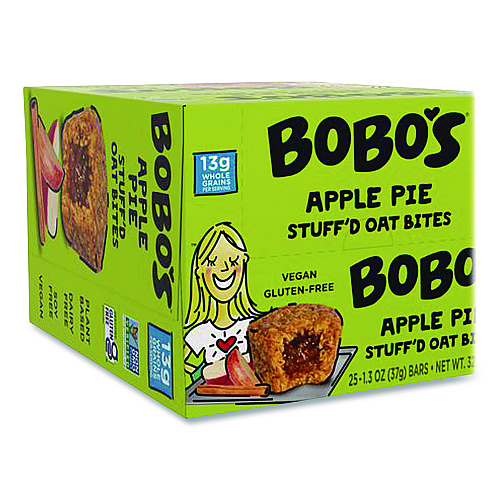 Bobo's Stuff'D Apple Pie Oat Bites, 1.3 oz Bar, 25/Box (BBO00215)