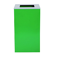 Alpine 29 Gallon Trash/Recycling Cans, Steel, Green Can with Square Lid (4450KITGRNS)