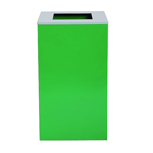 Alpine 29 Gallon Trash/Recycling Cans, Steel, Green Can with Square Lid (4450KITGRNS)