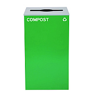 Alpine 29 Gallon Trash/Recycling Cans, Steel, Green Compost Can with Mixed Lid (4450KITGRNMC)